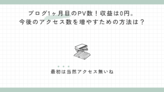 ブログ1ヶ月目のPV数！収益は0円。今後のアクセス数を増やすための方法は？